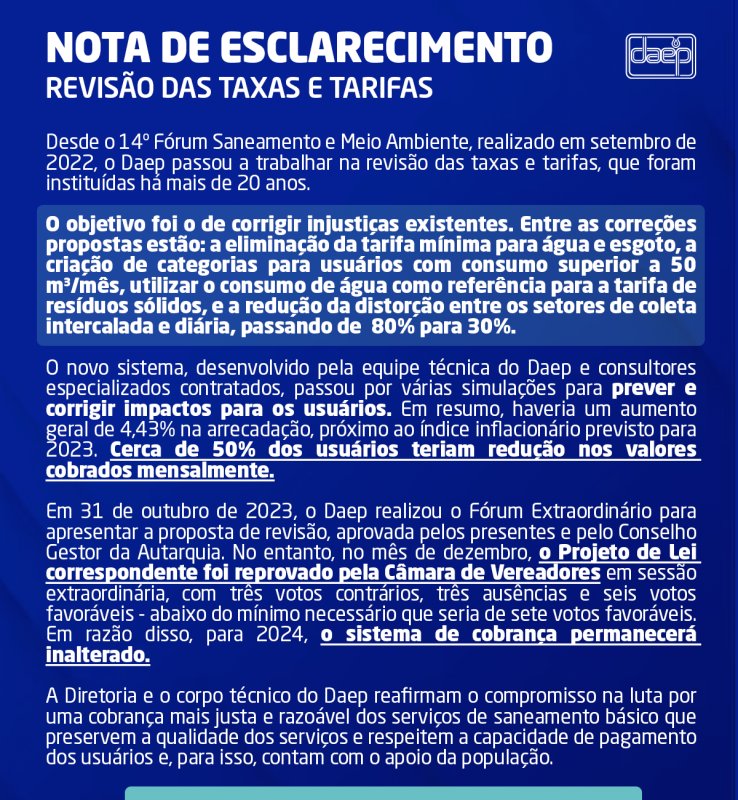 DAEP - NOTA DE ESCLARECIMENTO