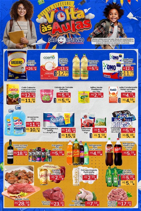 OFERTAS DESTE FIM DE SEMANA DO SÃO CRISTÓVÃO SUPERMERCADOS - 26/01 a 28/01