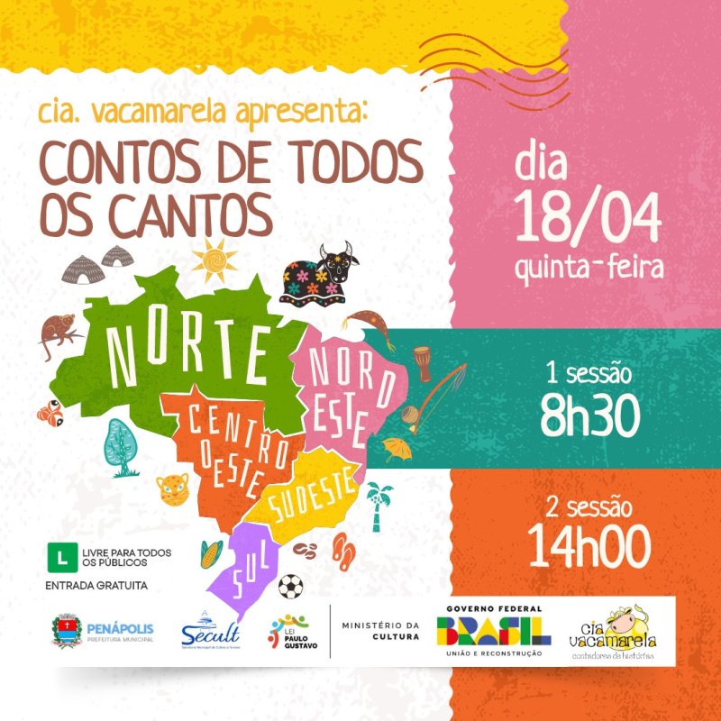 Dia do Livro Infantil: Cia Vacamarela se apresenta hoje no 