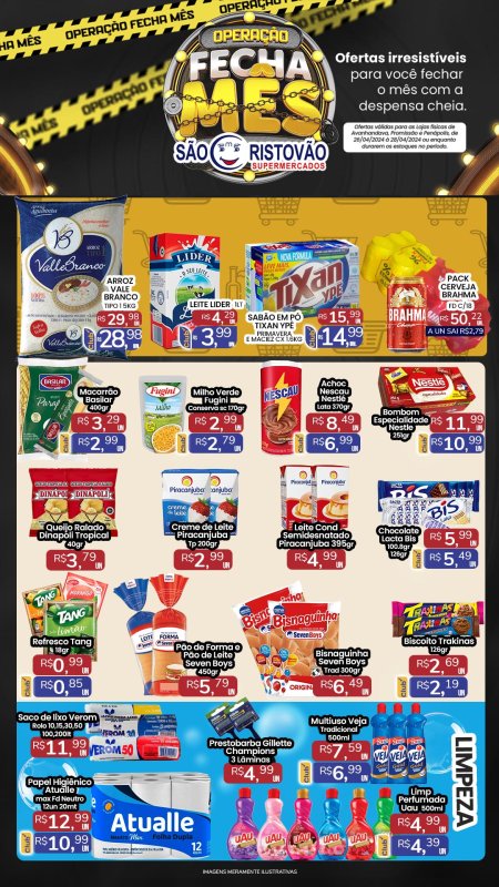 OFERTAS DESTE FIM DE SEMANA DO SÃO CRISTÓVÃO SUPERMERCADOS - 26/04 a 28/04