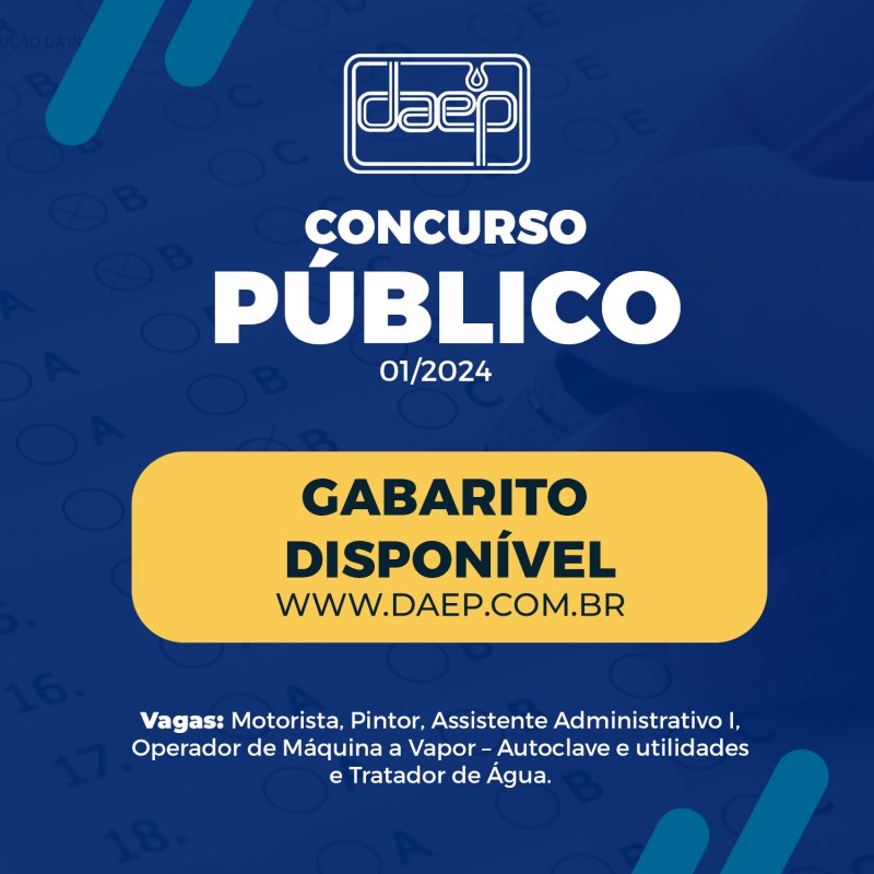 Daep divulga gabarito do concurso público