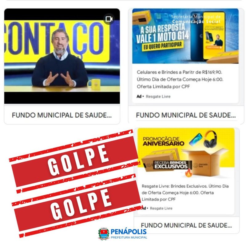 Criminosos aplicam golpe virtual em nome do Fundo Municipal da Saúde de Penápolis