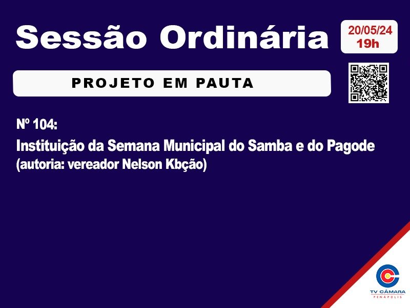 Câmara Municipal votará Semana Municipal do Samba e do Pagode