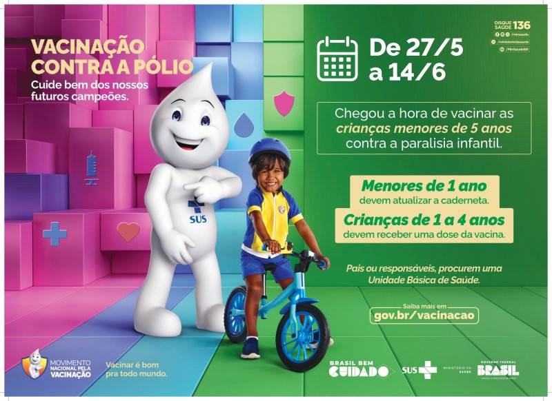 Pais devem se atentar sobre vacinação contra a Poliomielite