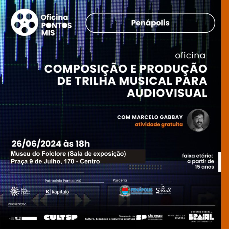Inscrições abertas para oficina de trilha musical para audiovisual 