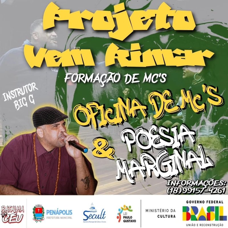 Inscrições abertas para oficina gratuita de formação de MC´s