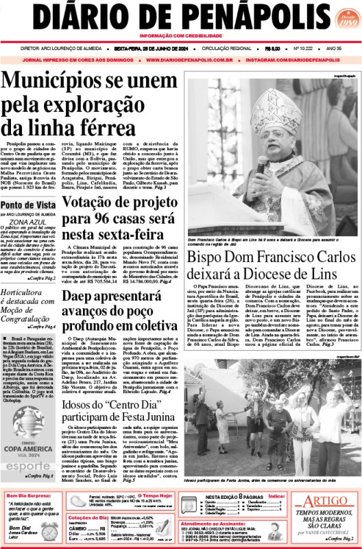 Capa do jornal DIÁRIO impresso desta sexta-feira (28)
