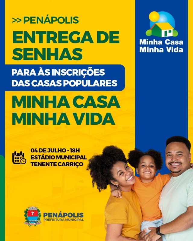 Senhas para inscrições de casas populares serão distribuídas hoje