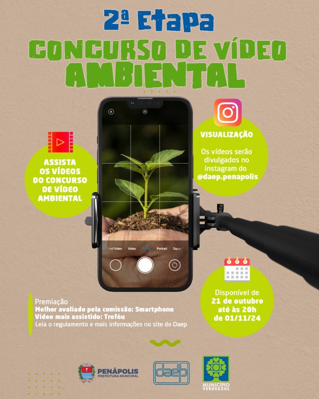 Daep: nova etapa do Concurso de Vídeo Ambiental é iniciada