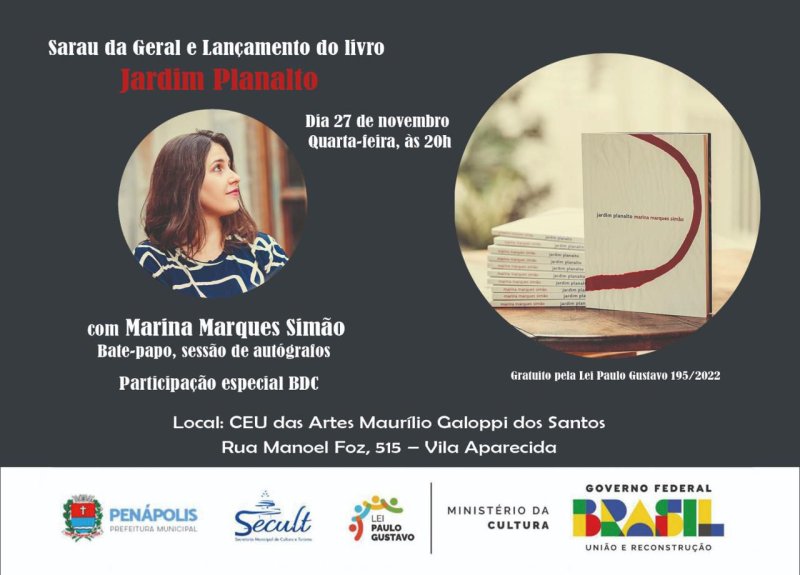 CEUs das Artes terá Sarau e Lançamento de Livro nesta quarta-feira