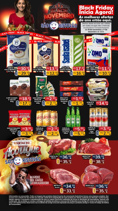 OFERTAS DESTE FIM DE SEMANA DO SÃO CRISTÓVÃO SUPERMERCADOS - 29/11 a 01/12