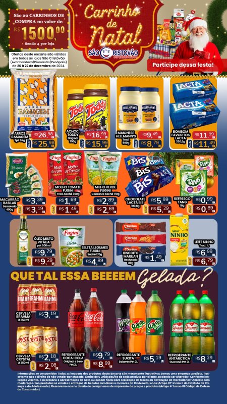 OFERTAS DESTE FIM DE SEMANA DO SÃO CRISTÓVÃO SUPERMERCADOS - 20/12 a 22/12