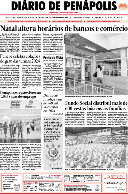 Capa do jornal DIÁRIO impresso desta sexta-feira (20)