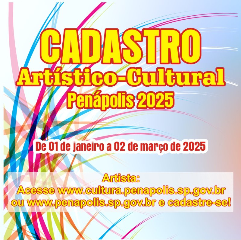 Artístico-cultural: artistas penapolenses já podem se inscrever no cadastro