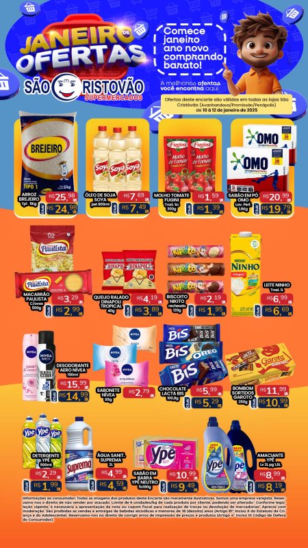OFERTAS DESTE FIM DE SEMANA DO SÃO CRISTÓVÃO SUPERMERCADOS - 10/01 a 12/01