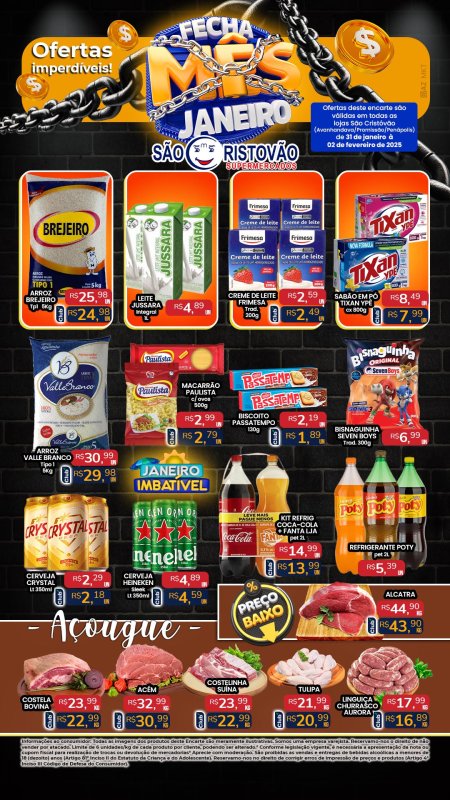 OFERTAS DESTE FIM DE SEMANA DO SÃO CRISTÓVÃO SUPERMERCADOS - 31/01 a 02/02