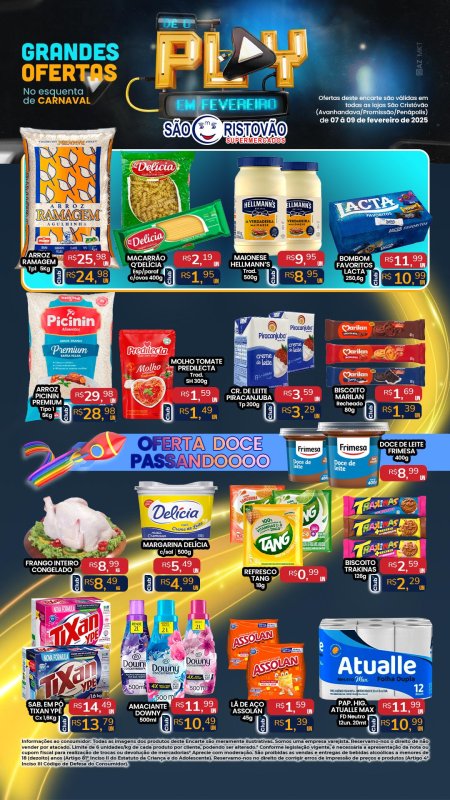 OFERTAS DESTE FIM DE SEMANA DO SÃO CRISTÓVÃO SUPERMERCADOS - 07/02 a 09/02