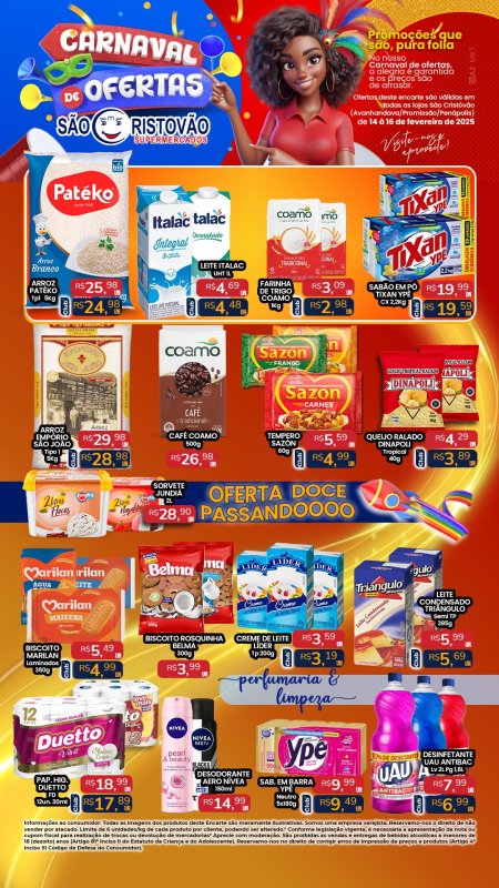OFERTAS DESTE FIM DE SEMANA DO SÃO CRISTÓVÃO SUPERMERCADOS - 14/02 a 16/02