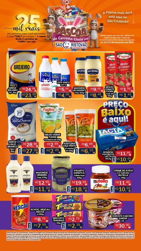 OFERTAS DESTE FIM DE SEMANA DO SÃO CRISTÓVÃO SUPERMERCADOS - 21/02 a 23/02