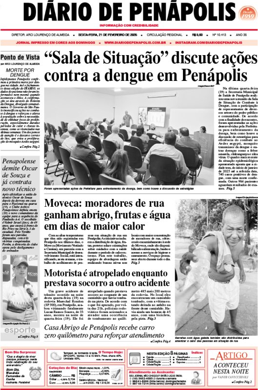 Capa do jornal DIÁRIO impresso desta sexta-feira (21)