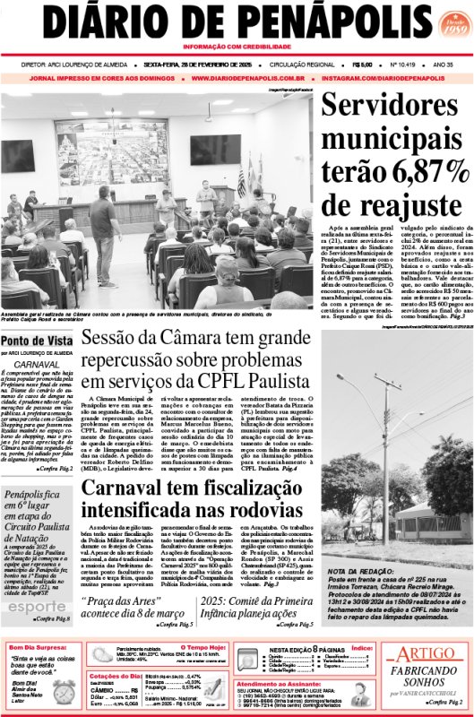 Capa do jornal DIÁRIO impresso desta sexta-feira (28)