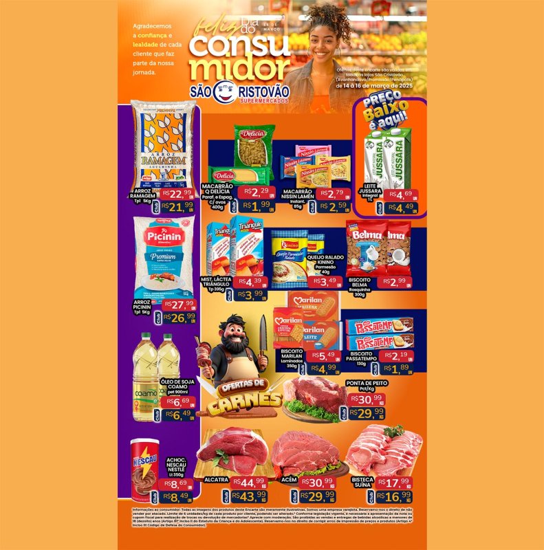 PRINCIPAIS OFERTAS DESTE FIM DE SEMANA DO SÃO CRISTÓVÃO SUPERMERCADOS - 14/03 a 16/03