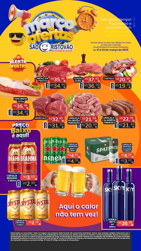 PRINCIPAIS OFERTAS DESTE FIM DE SEMANA DO SÃO CRISTÓVÃO SUPERMERCADOS - 21/03 a 23/03