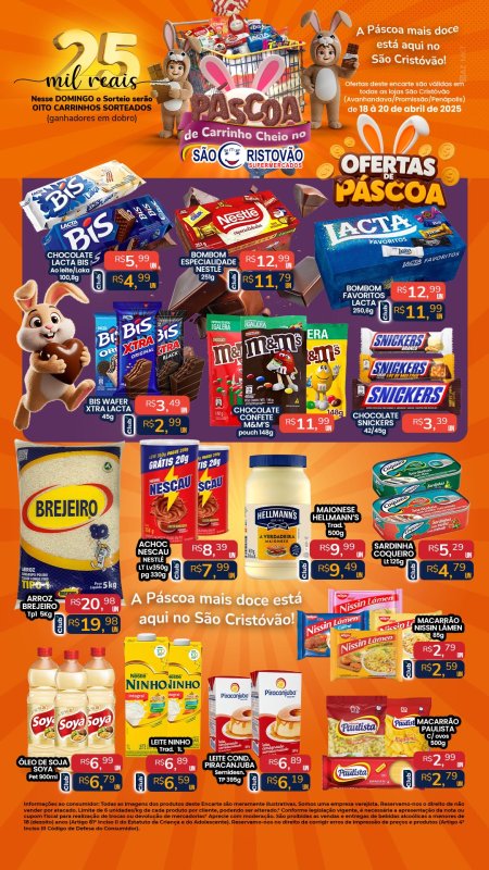 PRINCIPAIS OFERTAS DESTE FIM DE SEMANA DO SÃO CRISTÓVÃO SUPERMERCADOS - 18/04 a 20/04