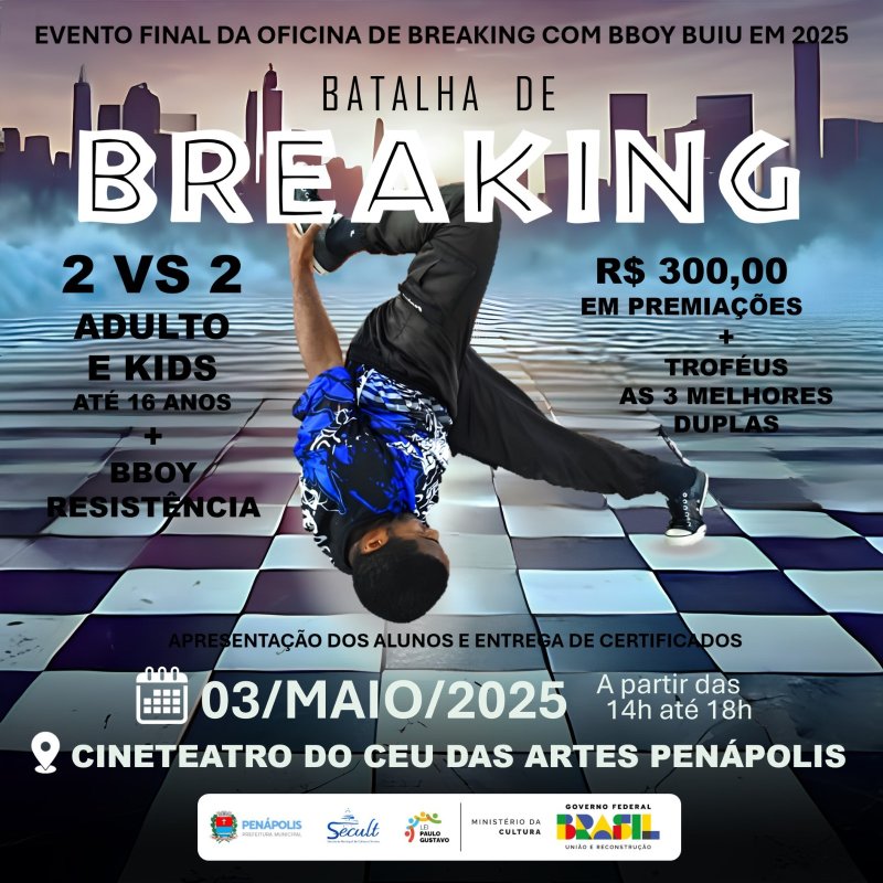 Evento marca encerramento do projeto Oficina de Breaking