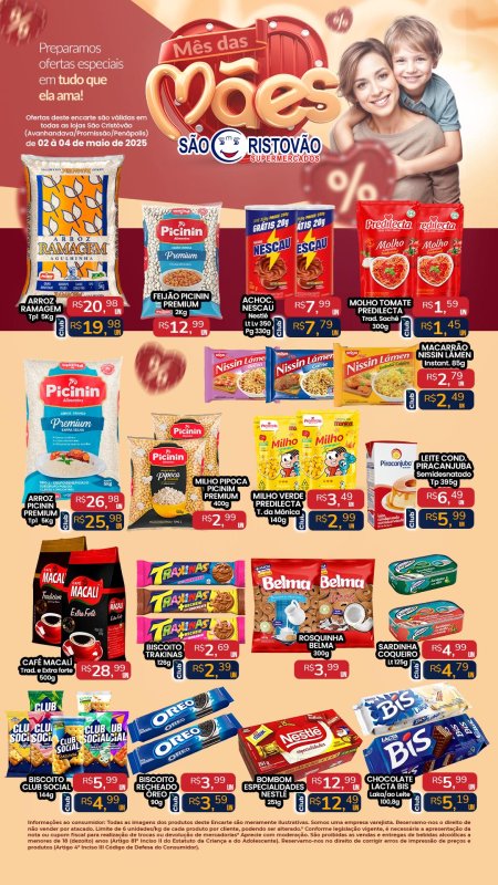 PRINCIPAIS OFERTAS DESTE FIM DE SEMANA DO SÃO CRISTÓVÃO SUPERMERCADOS - 02/05 a 04/05