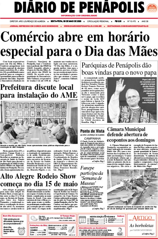 Capa do jornal DIÁRIO impresso desta sexta-feira (09)
