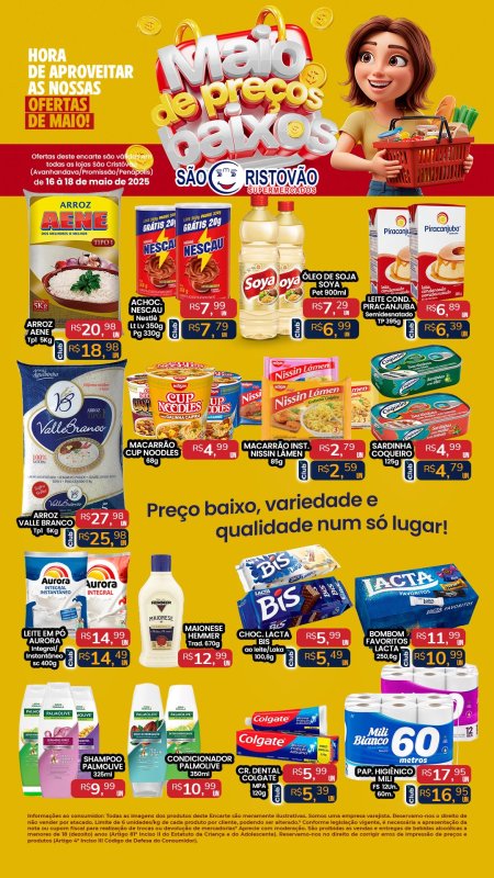 PRINCIPAIS OFERTAS DESTE FIM DE SEMANA DO SÃO CRISTÓVÃO SUPERMERCADOS - 16/05 a 18/05