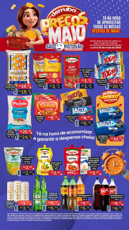 PRINCIPAIS OFERTAS DESTE FIM DE SEMANA DO SÃO CRISTÓVÃO SUPERMERCADOS - 23/05 a 25/05