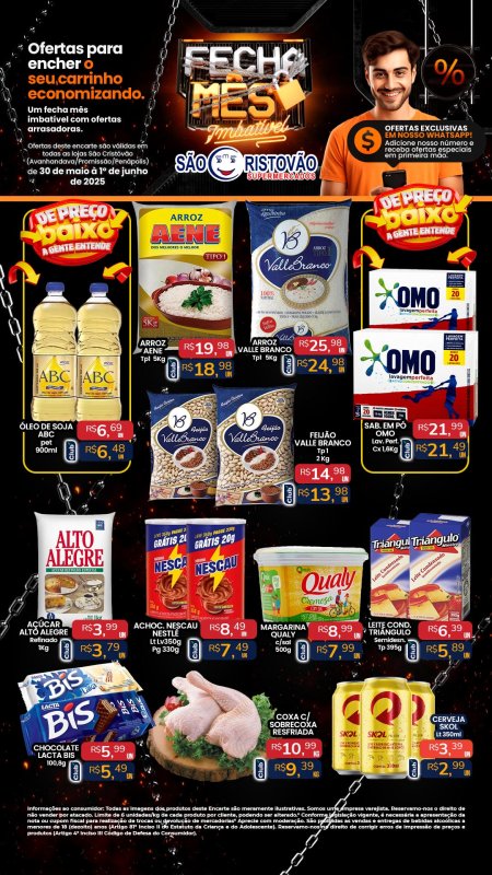 PRINCIPAIS OFERTAS DESTE FIM DE SEMANA DO SÃO CRISTÓVÃO SUPERMERCADOS - 30/05 a 01/06