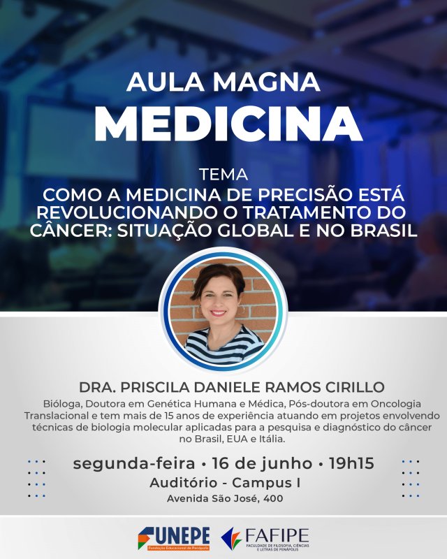 Palestra da Funepe aborda os avanços da medicina de precisão no tratamento do câncer