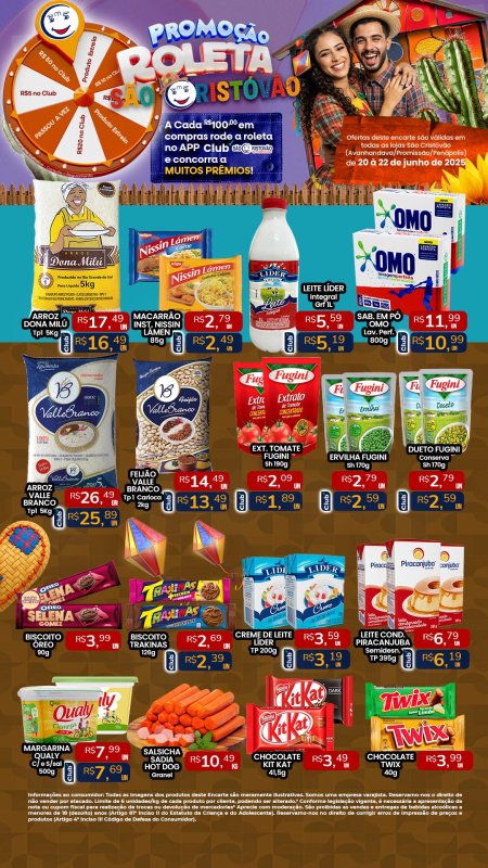 PRINCIPAIS OFERTAS DESTE FIM DE SEMANA DO SÃO CRISTÓVÃO SUPERMERCADOS - 20/06 a 22/06