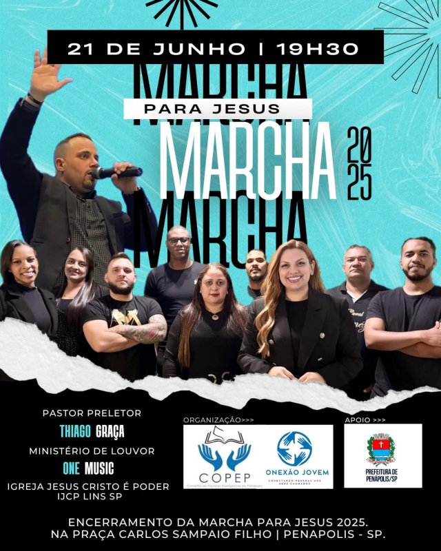 Marcha para Jesus acontece neste sábado em Penápolis