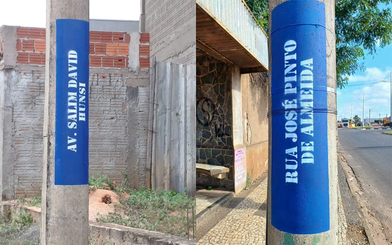 Pintura nos postes: Secretaria de Trânsito amplia identificação de ruas