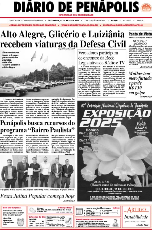 Capa do jornal DIÁRIO impresso desta sexta-feira (11)