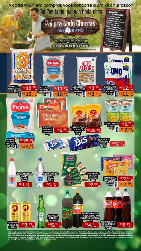 PRINCIPAIS OFERTAS DESTE FIM DE SEMANA DO SÃO CRISTÓVÃO SUPERMERCADOS - 01/08 a 03/08