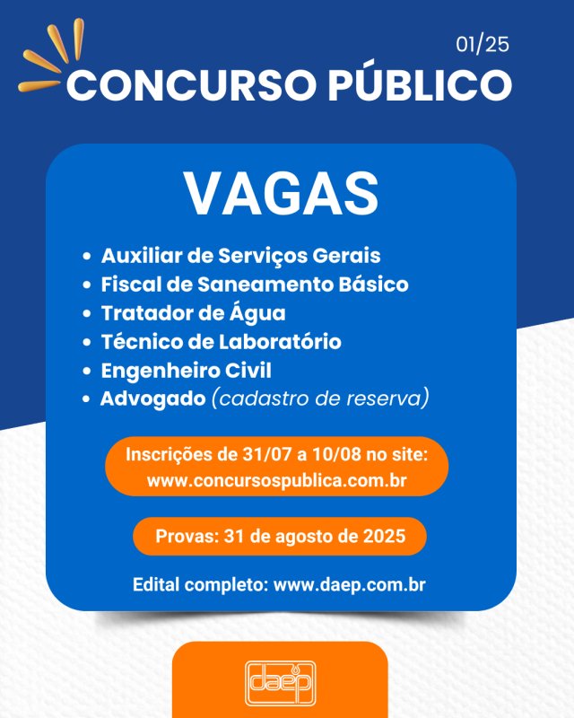 Nível fundamental, médio e superior: abertas inscrições para concurso público em Penápolis