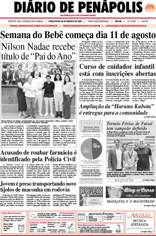 Capa do jornal DIÁRIO impresso desta terça-feira (05)