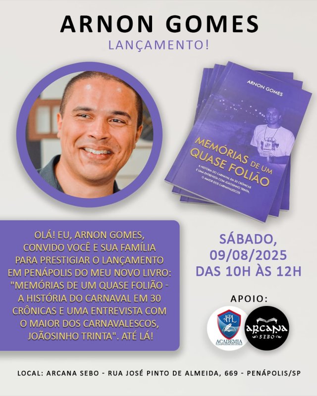 Jornalista lança em Penápolis livro que conta a história do carnaval