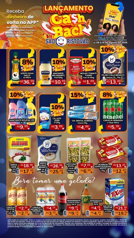 PRINCIPAIS OFERTAS DESTE FIM DE SEMANA DO SÃO CRISTÓVÃO SUPERMERCADOS - 08/08 a 10/08