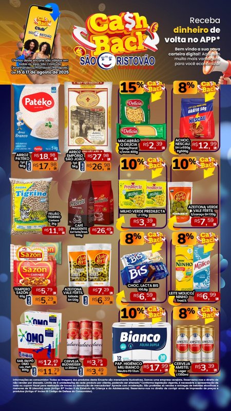 PRINCIPAIS OFERTAS DESTE FIM DE SEMANA DO SÃO CRISTÓVÃO SUPERMERCADOS - 15/08 a 17/08