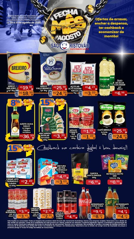 PRINCIPAIS OFERTAS DESTE FIM DE SEMANA DO SÃO CRISTÓVÃO SUPERMERCADOS - 29/08 a 31/08