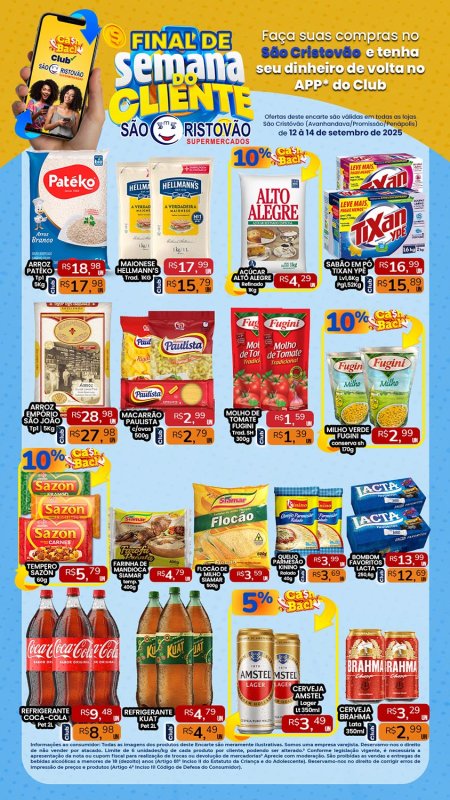 PRINCIPAIS OFERTAS DESTE FIM DE SEMANA DO SÃO CRISTÓVÃO SUPERMERCADOS - 12/09 a 14/09