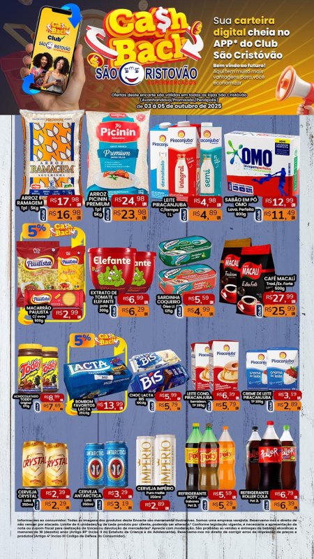 PRINCIPAIS OFERTAS DESTE FIM DE SEMANA DO SÃO CRISTÓVÃO SUPERMERCADOS - 03/10 a 05/10