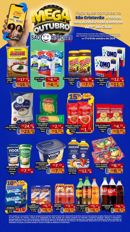 PRINCIPAIS OFERTAS DESTE FIM DE SEMANA DO SÃO CRISTÓVÃO SUPERMERCADOS - 17/10 a 19/10