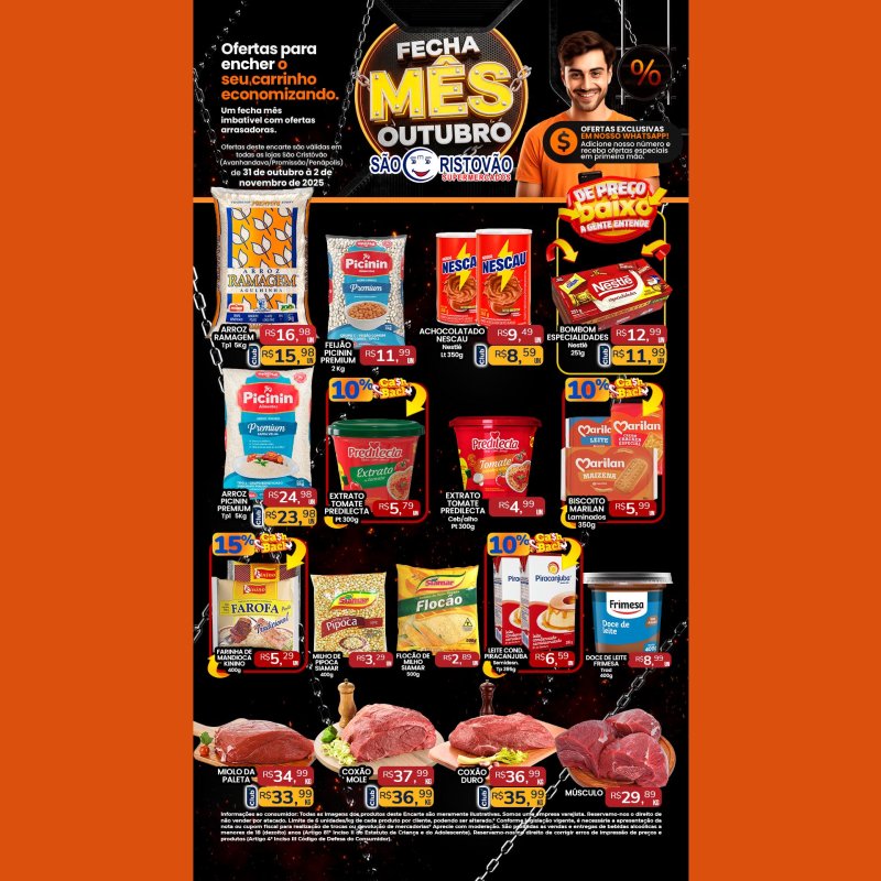 PRINCIPAIS OFERTAS DESTE FIM DE SEMANA DO SÃO CRISTÓVÃO SUPERMERCADOS - 31/10 a 02/11